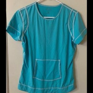 3/$20. “ATHLETA” AQUA BLUE WORKOUT/SWIM TOP SIZE M EUC